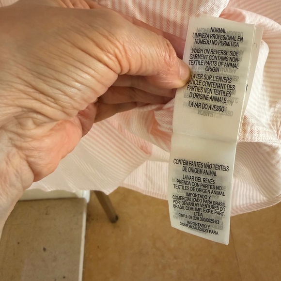 Lacoste Light Pink Pinstripe Short-Sleeve Button-Down Shirt - Picture 14 of 16